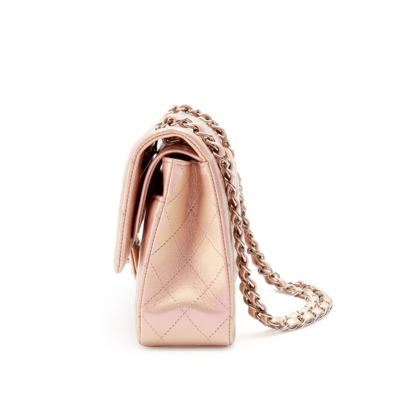 **SOLD** Chanel Iridescent Pink Quilted Lambskin Ballet Slippers Double Flap Bag - Picture 7 of 12